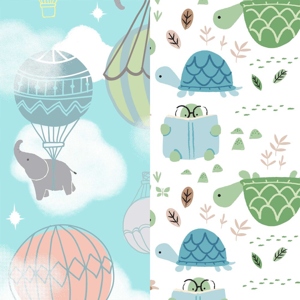 Clean Conscious Diaper Box, Above it All + Turtle Time, Size 2