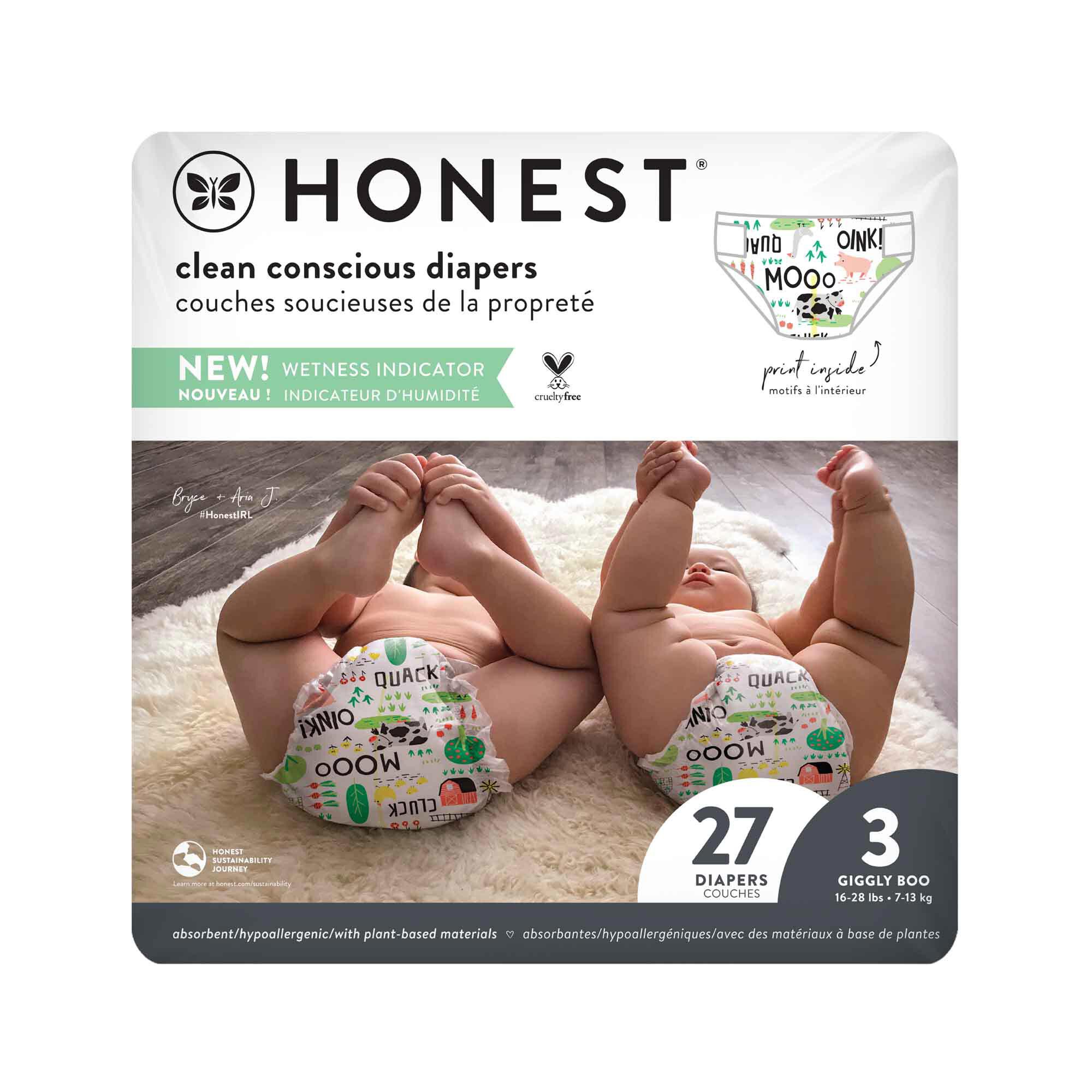 Clean Conscious Diaper, Barnyard Babies, Size 3