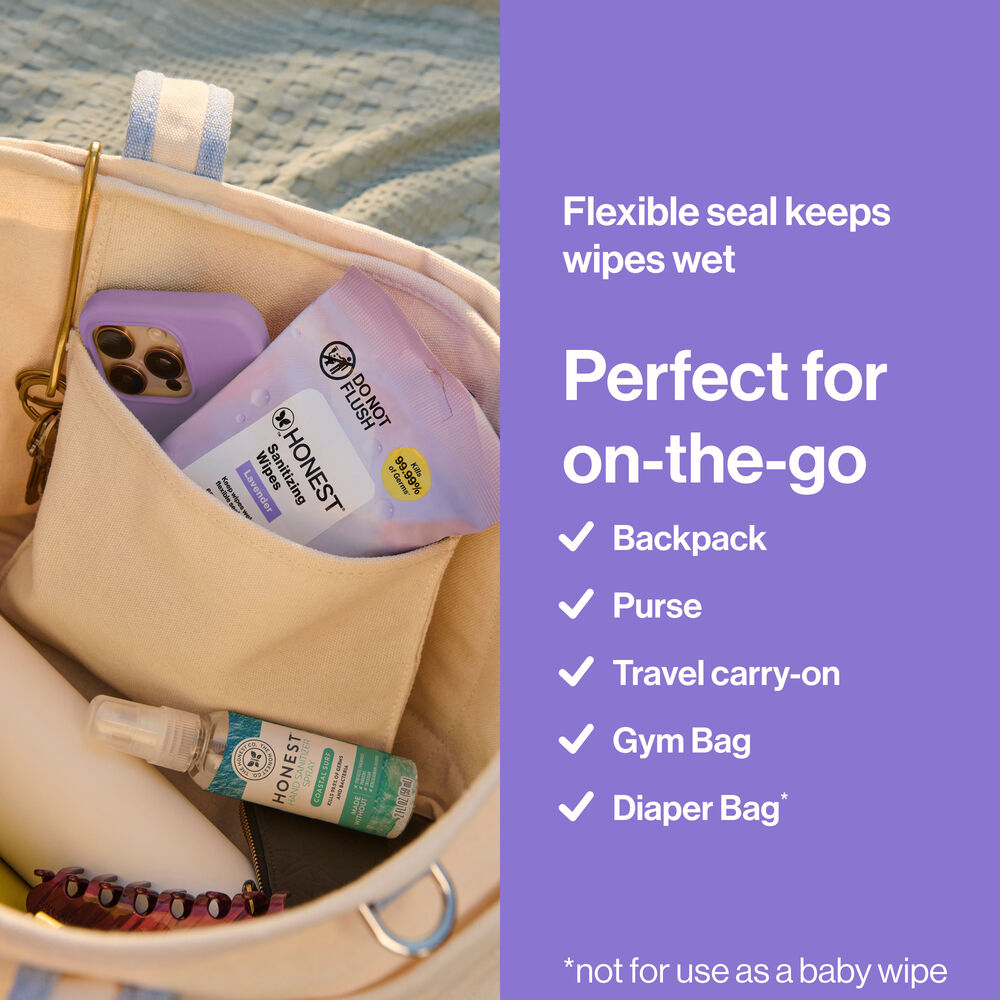 Sanitizing Alcohol Wipes, 15 Count, Lavender Field