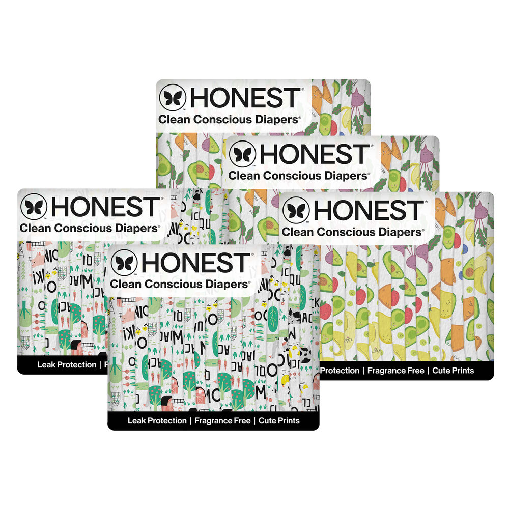 Honest Clean Conscious Diaper Box, So Delish + Barnyard Babies, Size 5