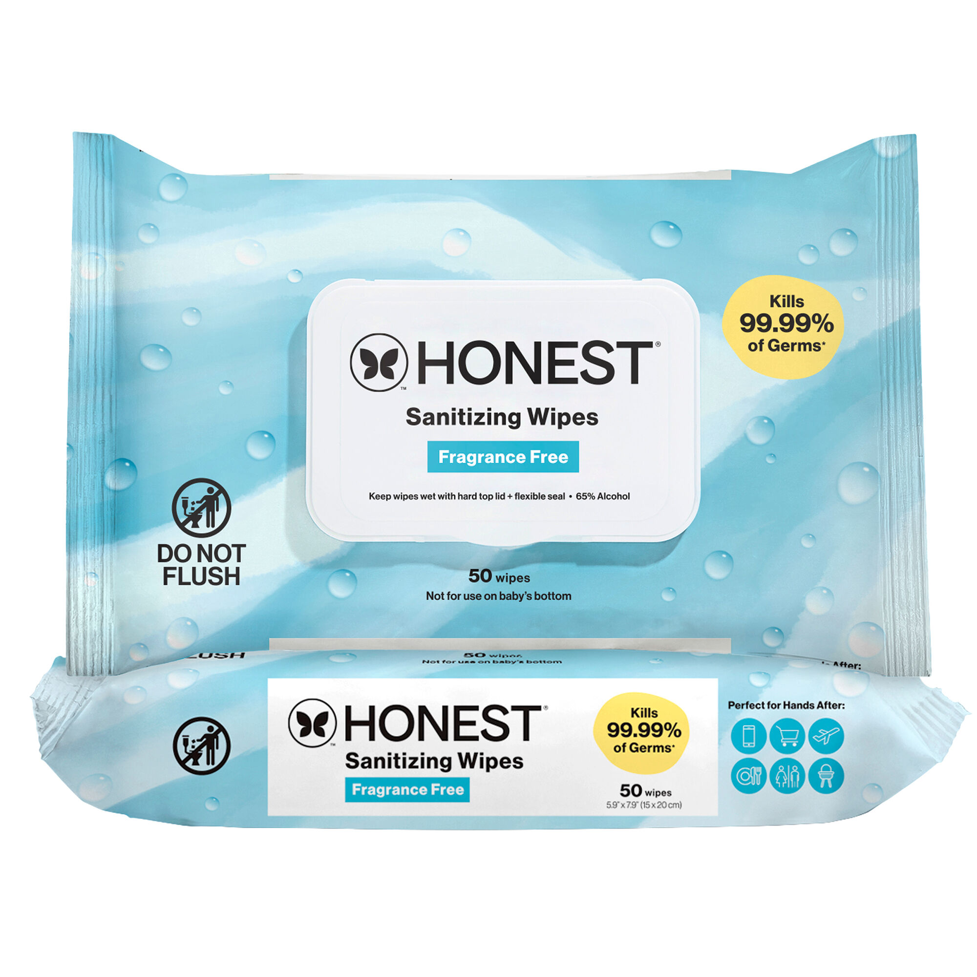 Sanitizing Alcohol Wipes, 100 Count, Free + Clear