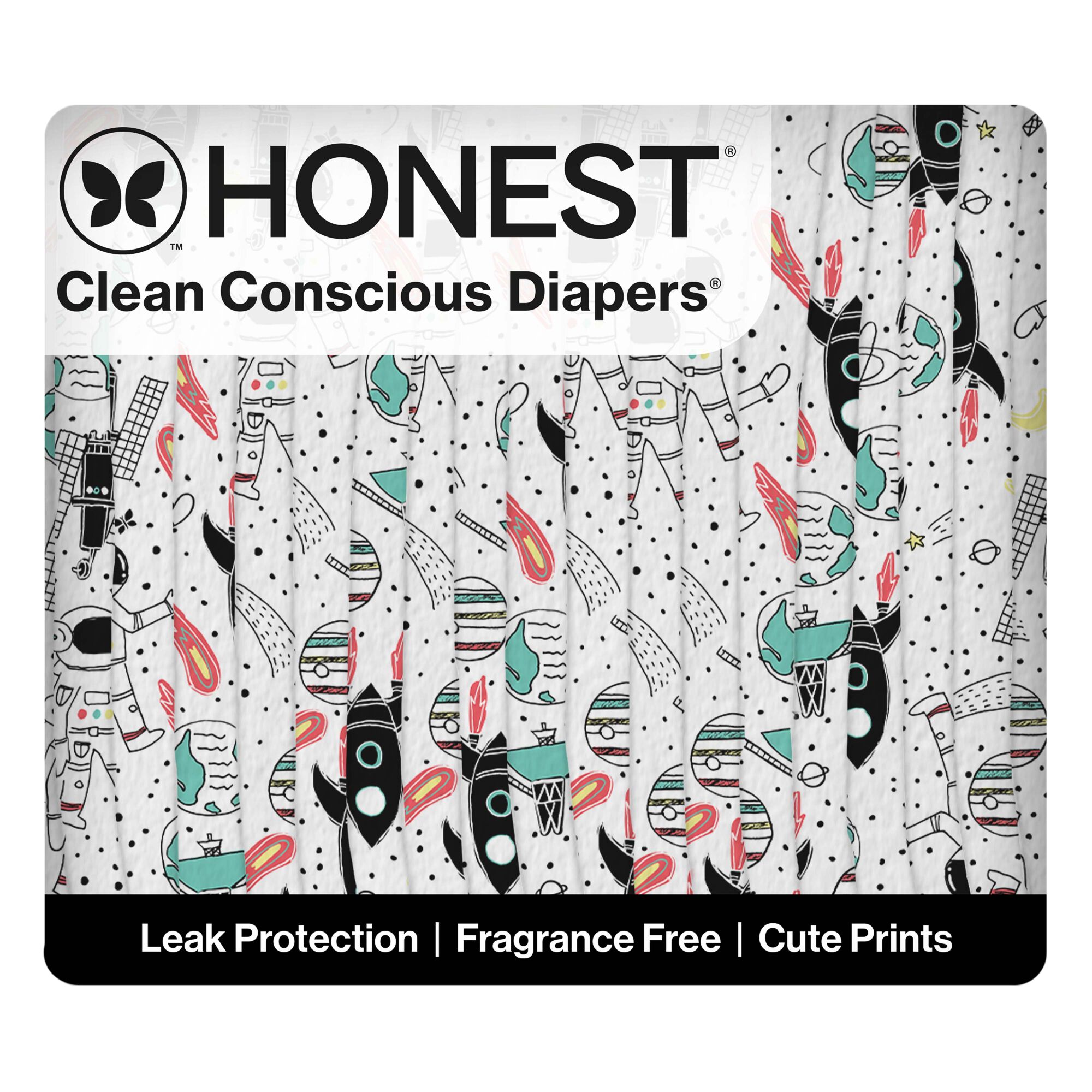 Honest Clean Conscious Diaper®, Space Traveling, Size 4