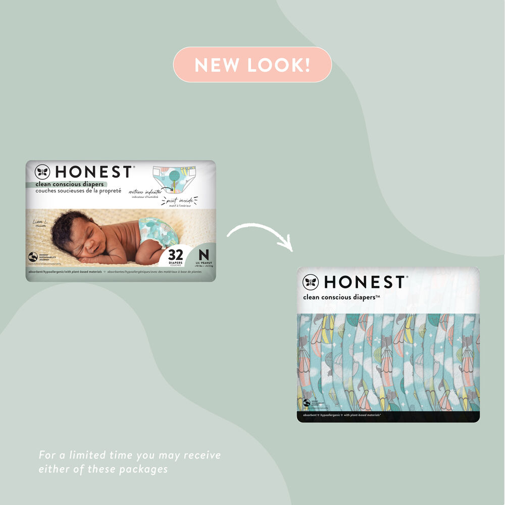 Clean Conscious Diaper, Above It All, Size NB
