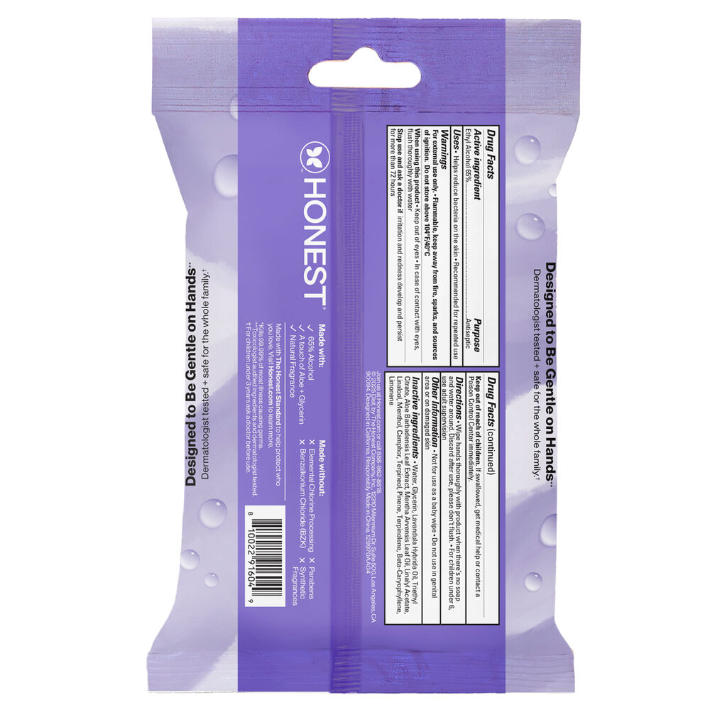 Sanitizing Alcohol Wipes, 15 Count, Lavender Field