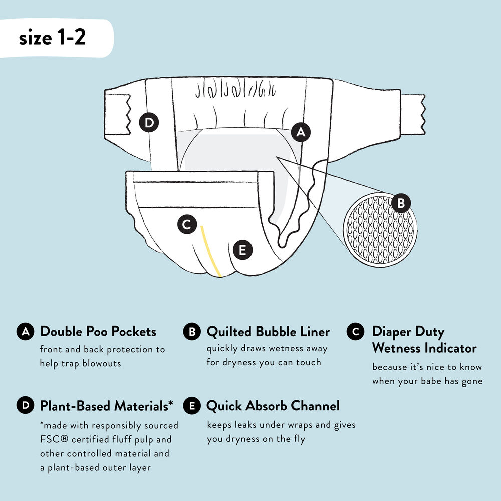 Clean Conscious Diaper, Pandas, Size 1