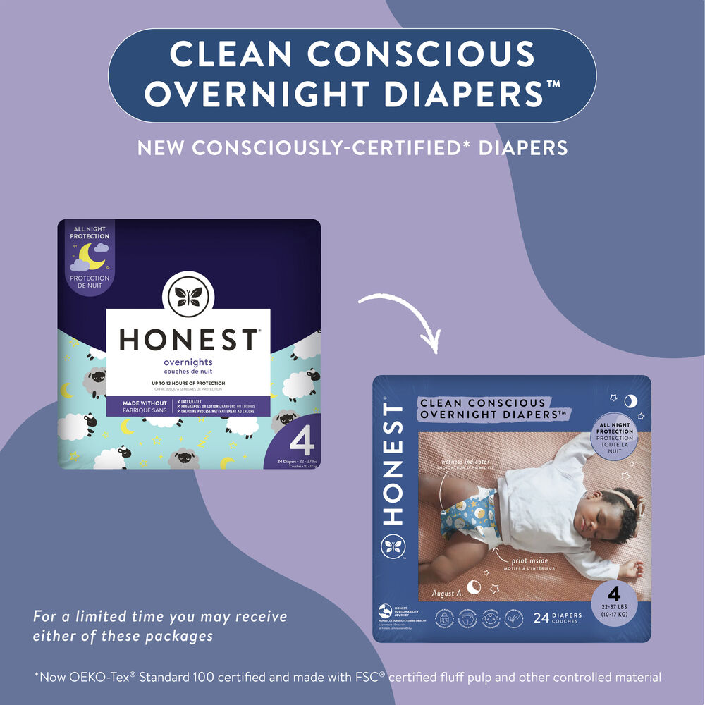 Overnight Diapers, Cozy Cloud, Size 4