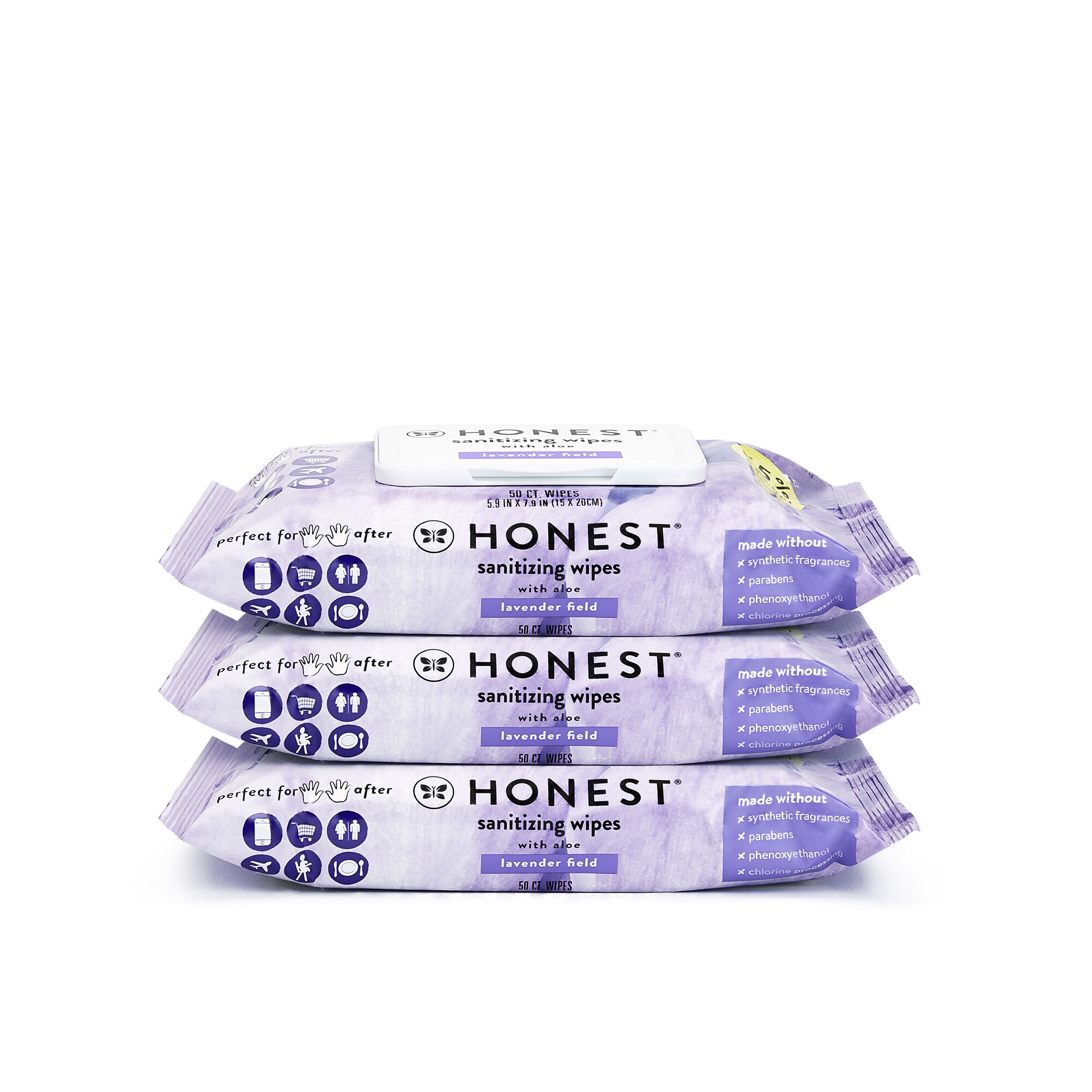 Sanitizing Alcohol Wipes, 150 Count, Lavender Field
