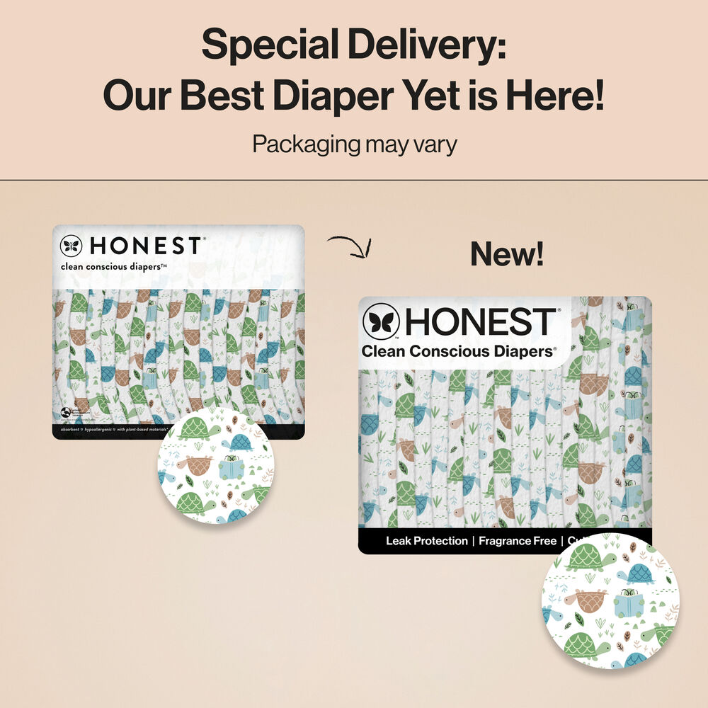 Honest Clean Conscious Diaper, Turtle Time, Size 1