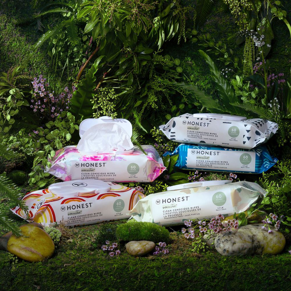 Unscented & Compostable Clean Conscious Baby Wipes, Honest