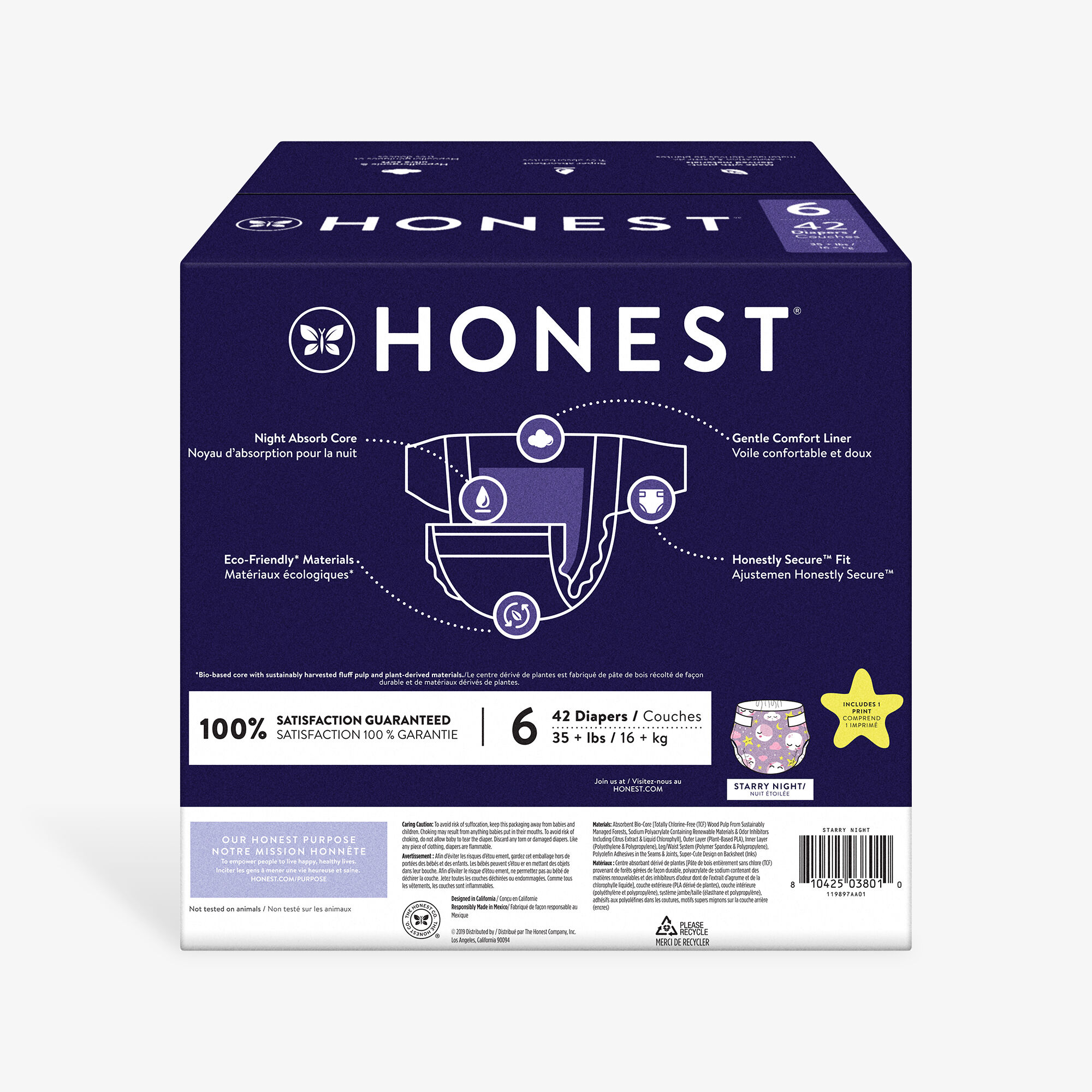 Overnight Diaper Box Night Time Baby Diapers Honest