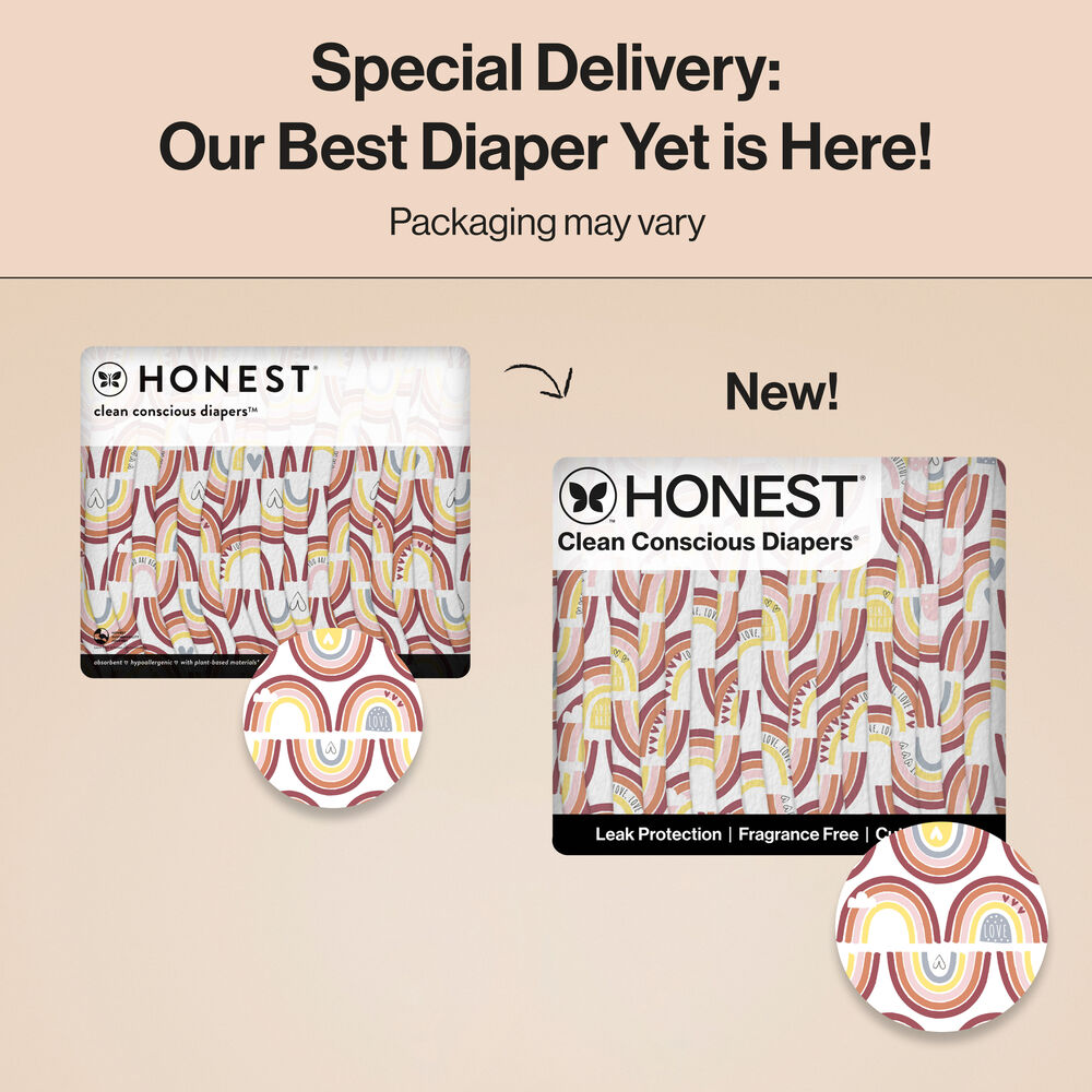 Honest Clean Conscious Diaper®, Catching Rainbows, Size 5