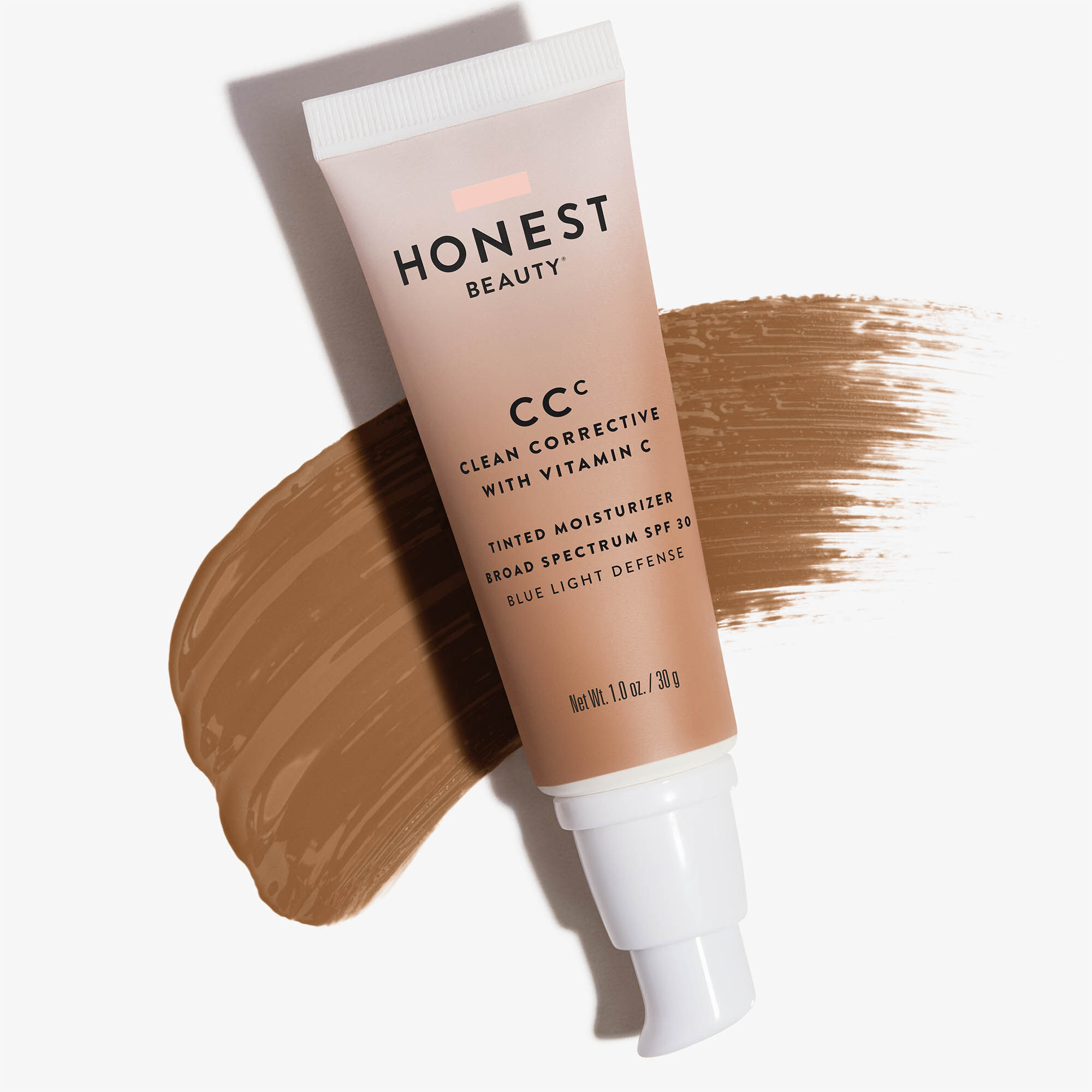 Medium shaded moisturizer with smear