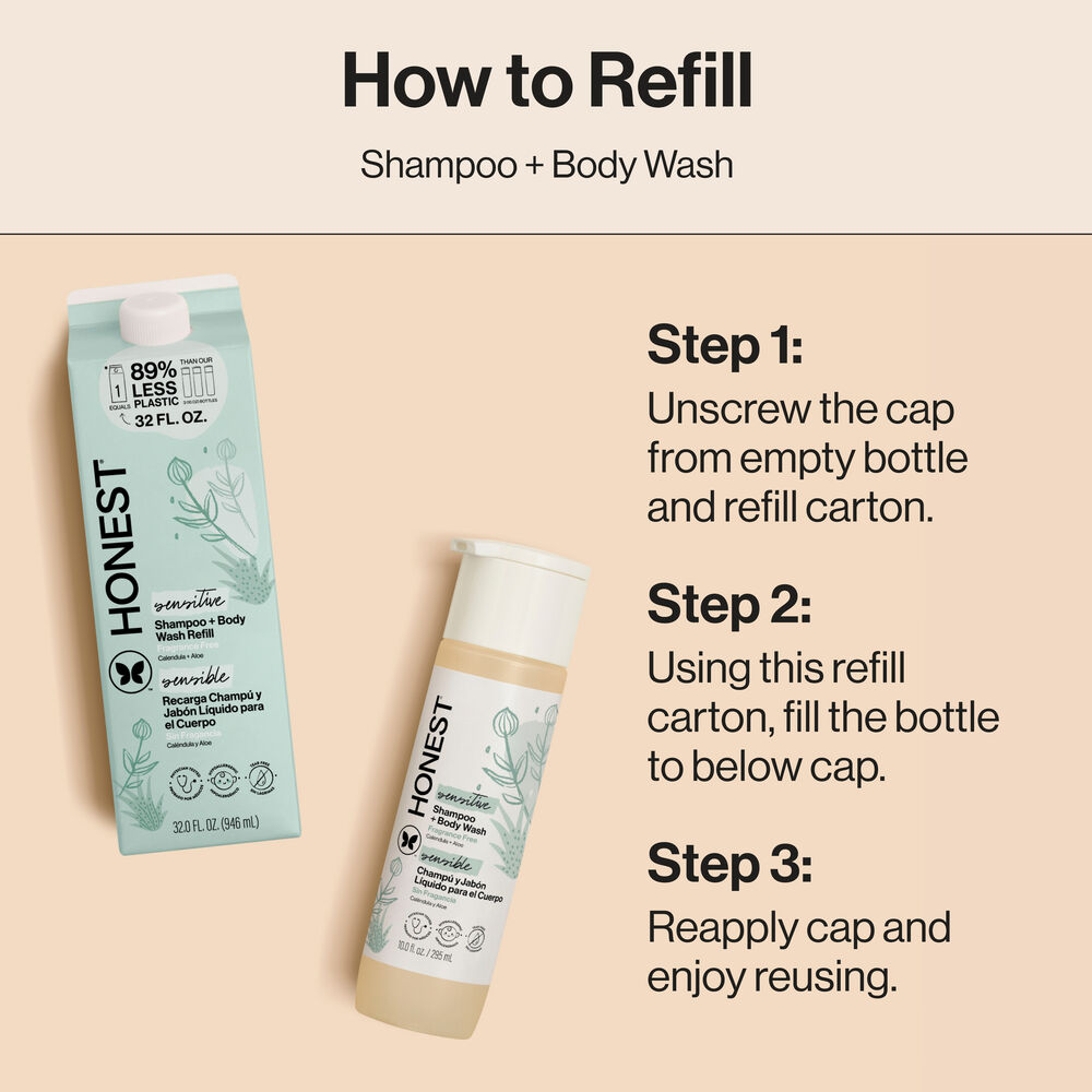 Shampoo Body Wash, Carton Refill, Fragrance Free