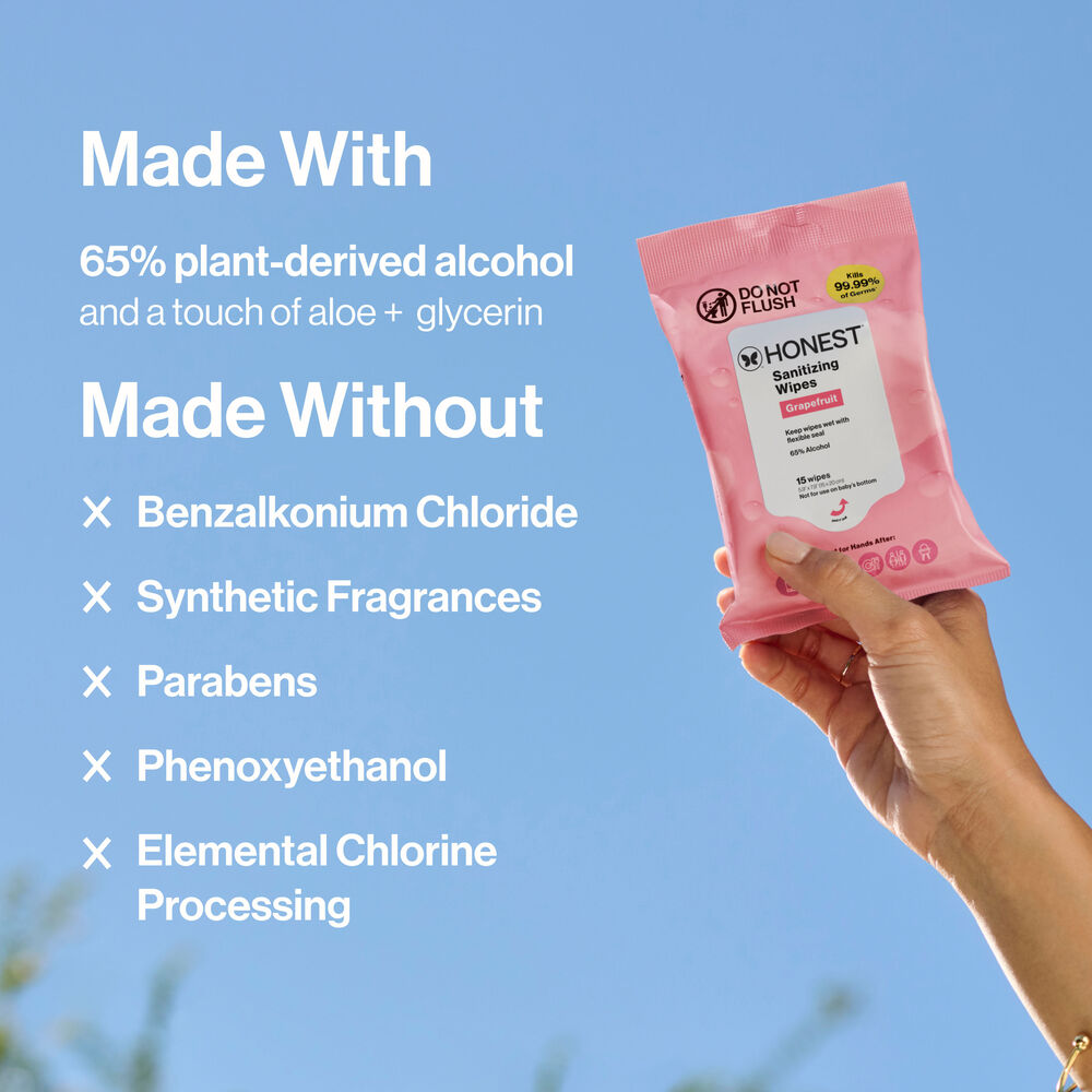 Sanitizing Alcohol Wipes, 15 Count, Grapefruit Grove