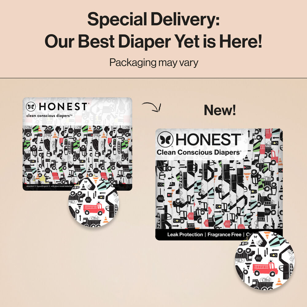 Honest Clean Conscious Diaper®, Big Trucks, Size 3
