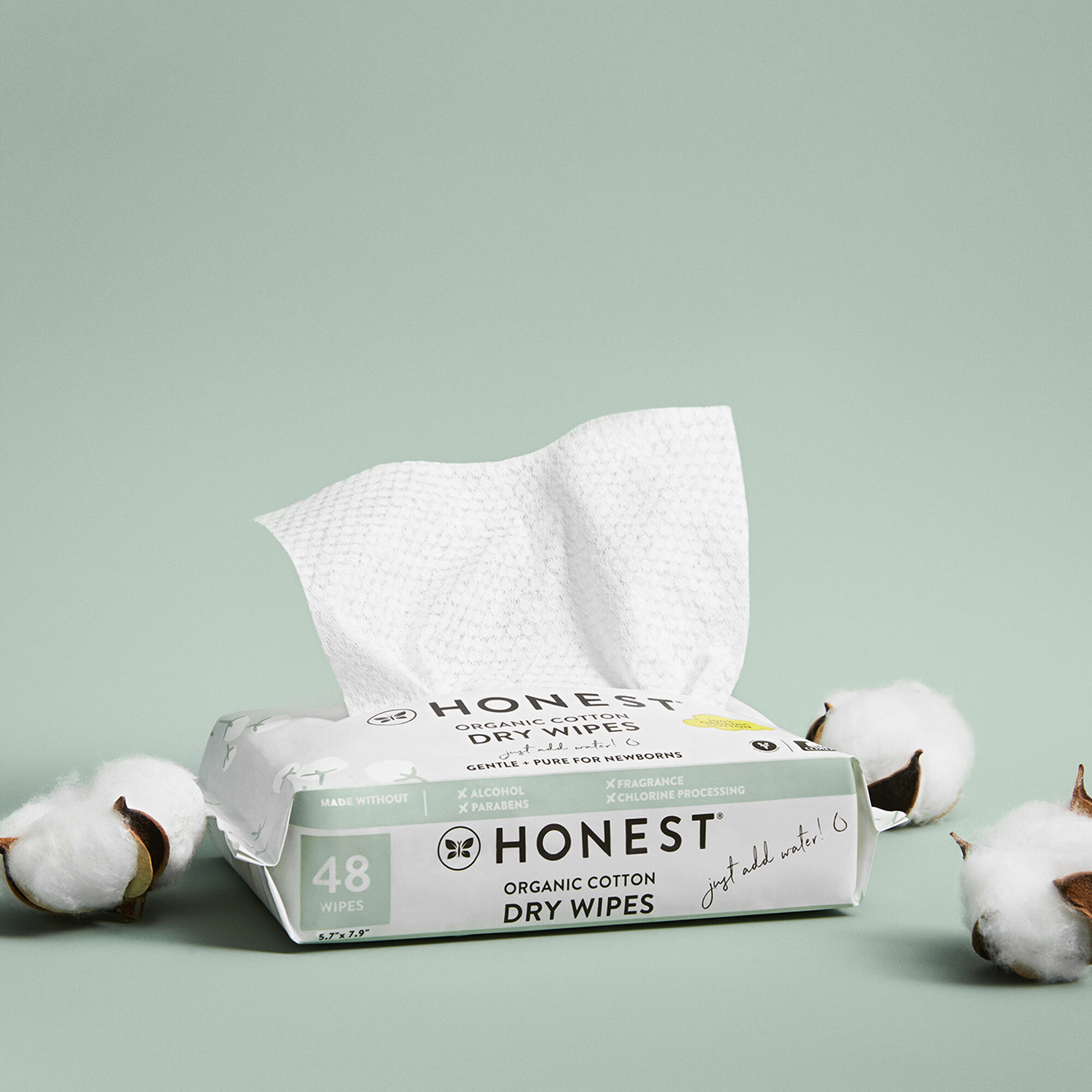 Honest Dry Wipes, 48 Count