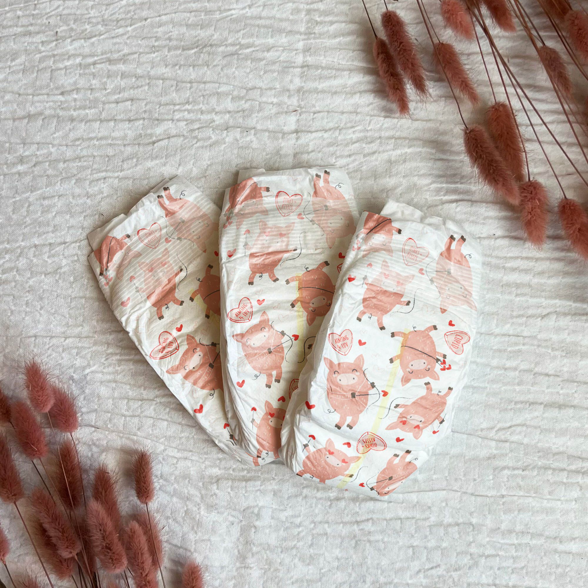 Clean Conscious Diaper, Crazy Cupig Love, Size 1