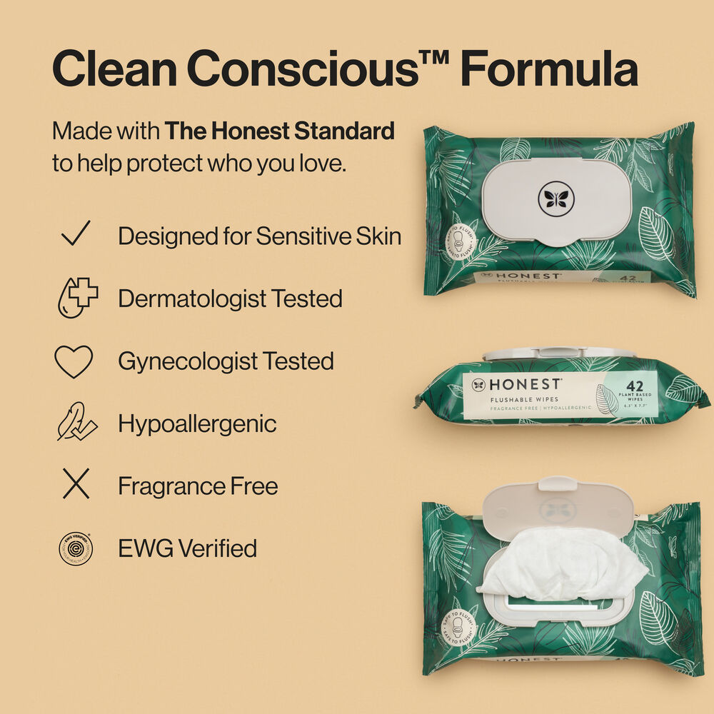 Flushable Wipes, Tropical Leaves, 336 Count