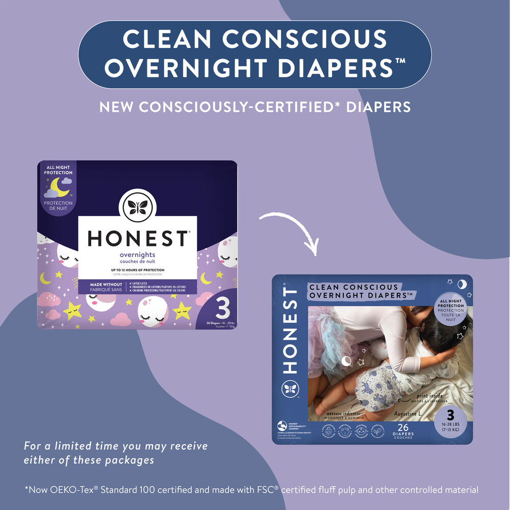 The Honest Company Clean Conscious Diapers Sleepy Sheep Overnight Diapers  Size 4 (22-37 lbs), 54 count - Harris Teeter