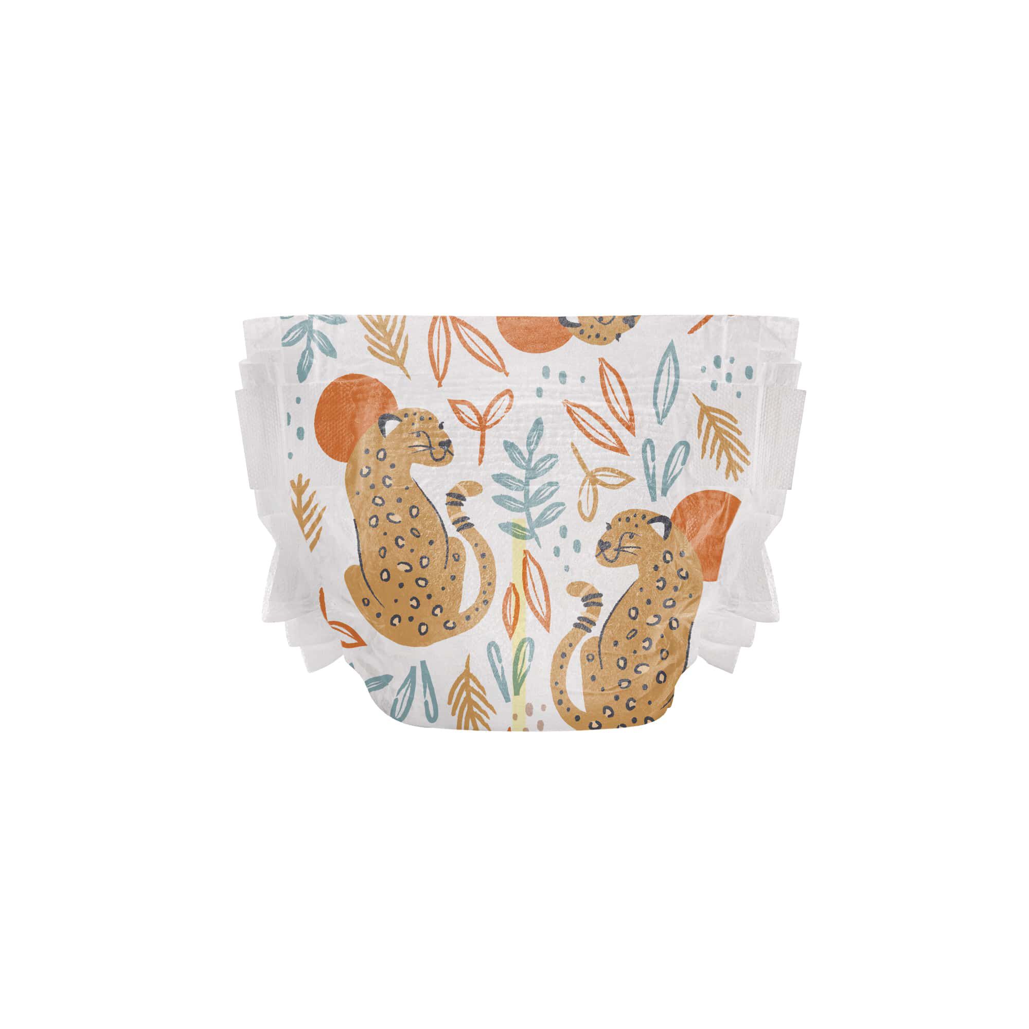 Clean Conscious Diaper, Chillin' Cheetahs, Size 1