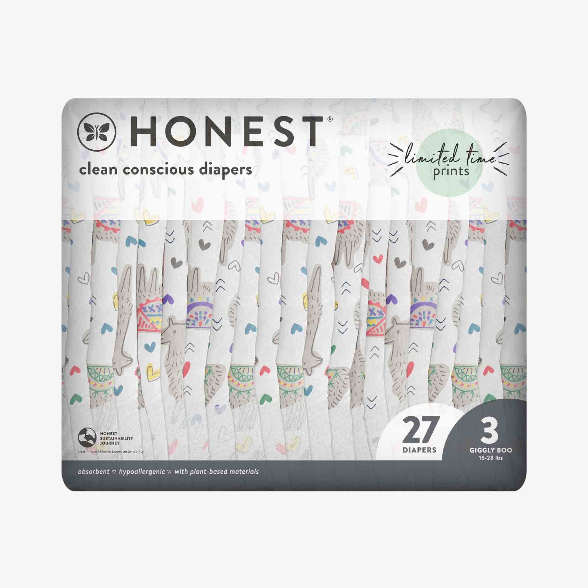 Honest Wetness Indicator Diapers Plant Based Fragrance Free
