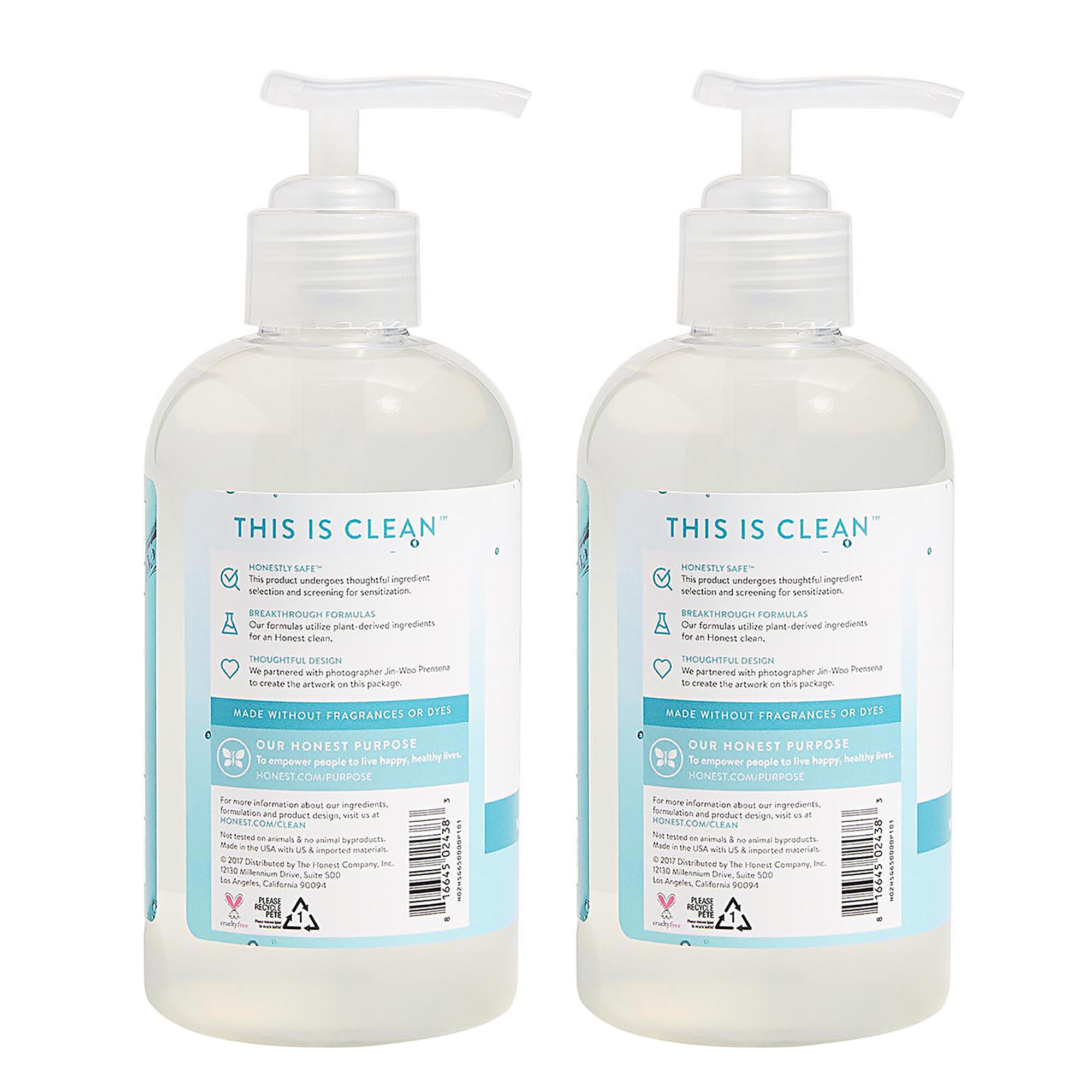 Hand Sanitizer Gel, Free + Clear, 2-Pack