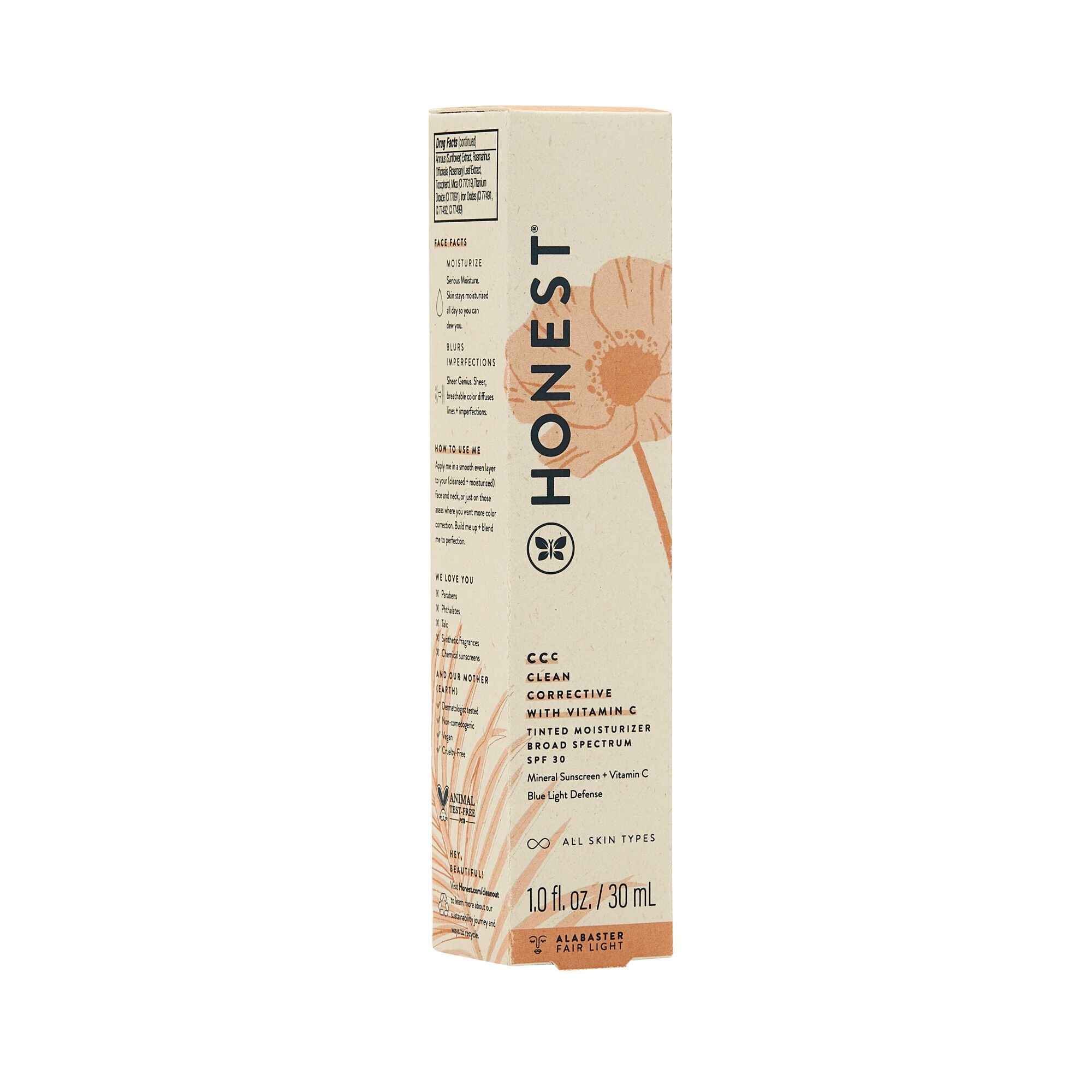 CCC Clean Corrective With Vitamin C Tinted Moisturizer Broad Spectrum SPF 30, Alabaster