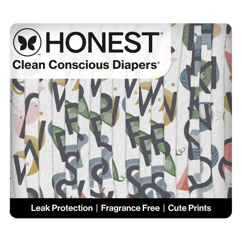 Honest Clean Conscious Diaper®, All the Letters, Size 5