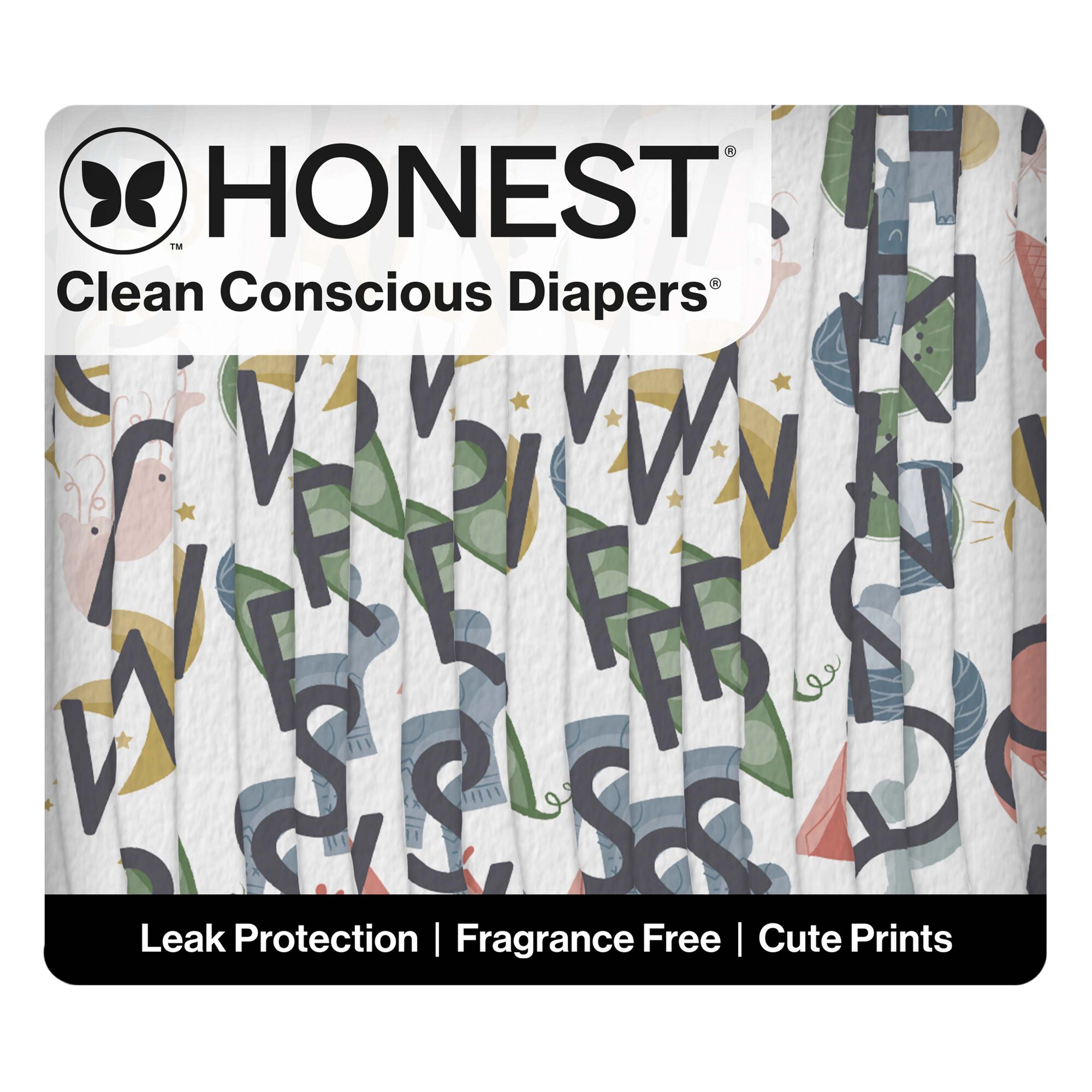 Honest Clean Conscious Diaper®, All the Letters, Size 5