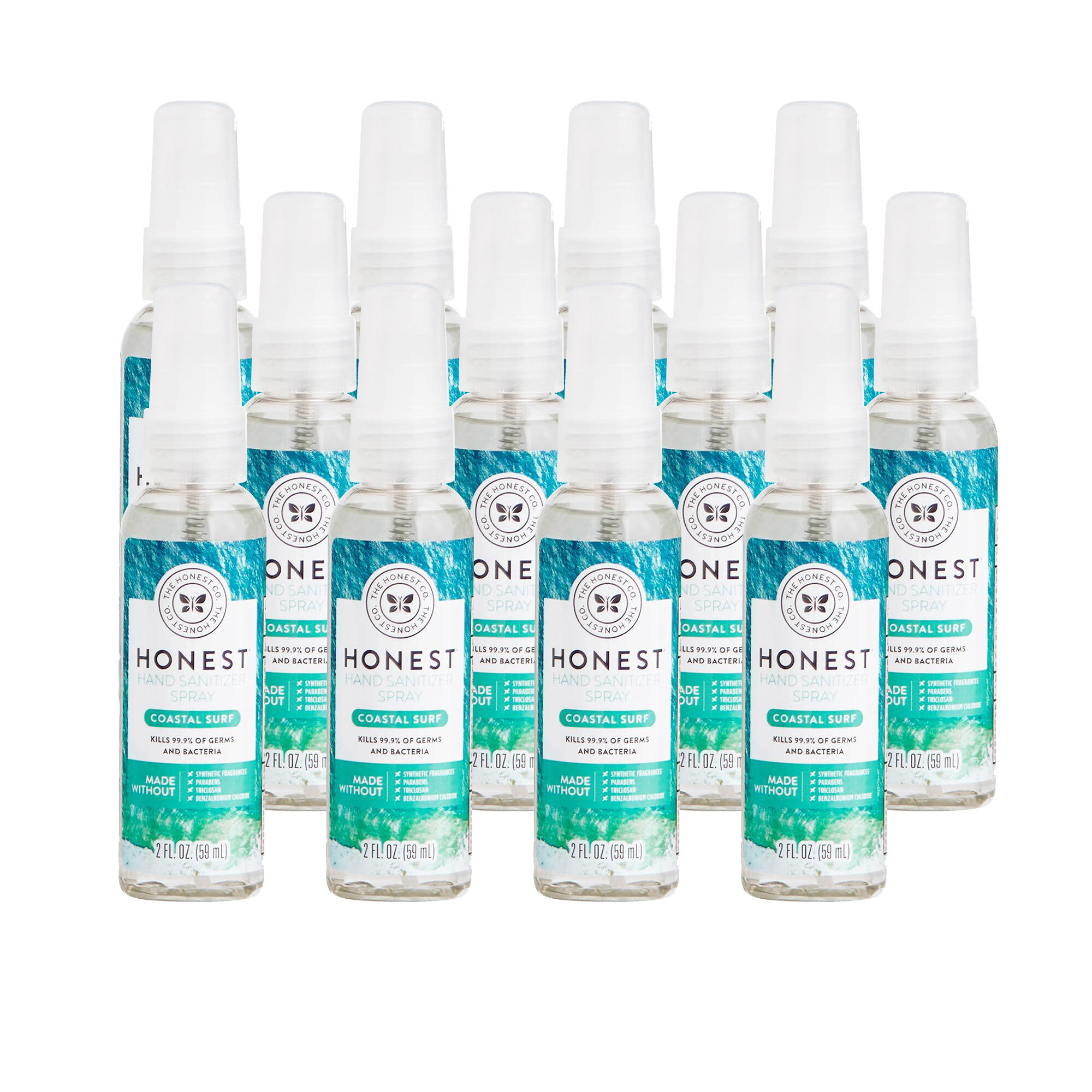 Hand Sanitizer Spray, Coastal Surf, 12Pack Honest