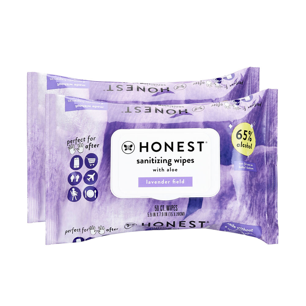 Sanitizing Alcohol Wipes, 100 Count, Lavender Field