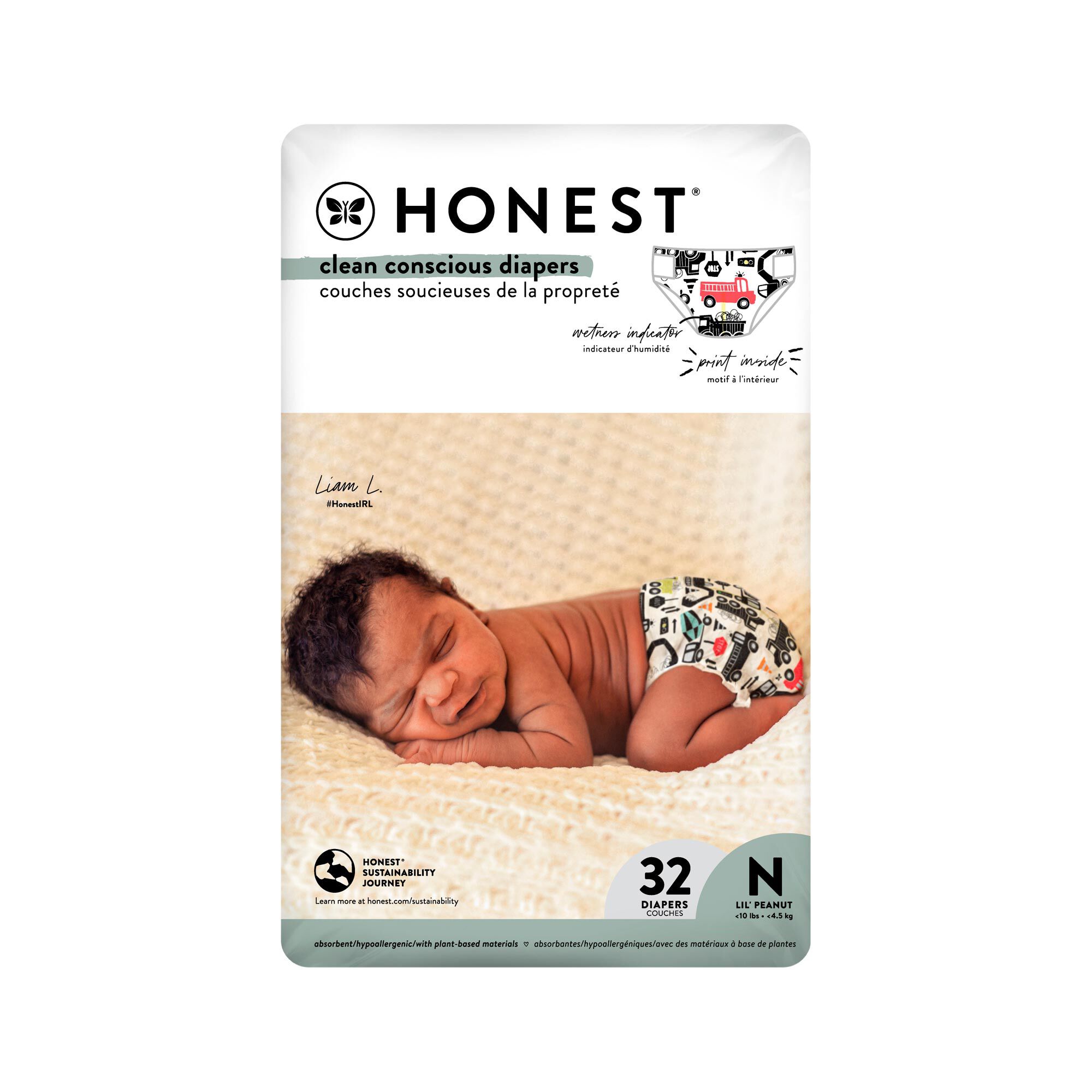 Honest Wetness Indicator Diapers Plant Based Fragrance Free