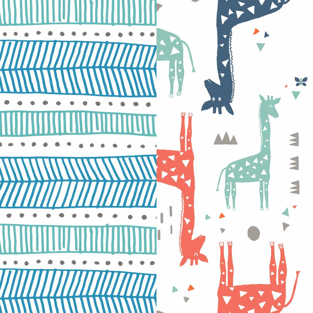 Clean Conscious Diaper Box, Dots + Dashes + Multi-Colored Giraffes, Size 1
