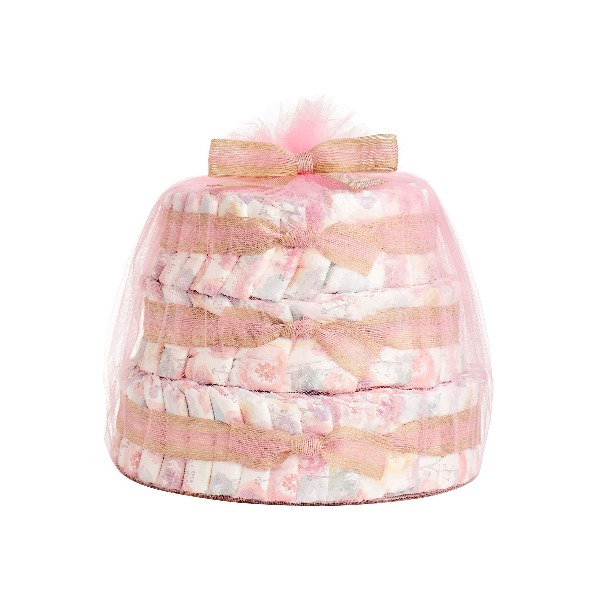 Diaper Cake, Rose Blossoms, Deluxe