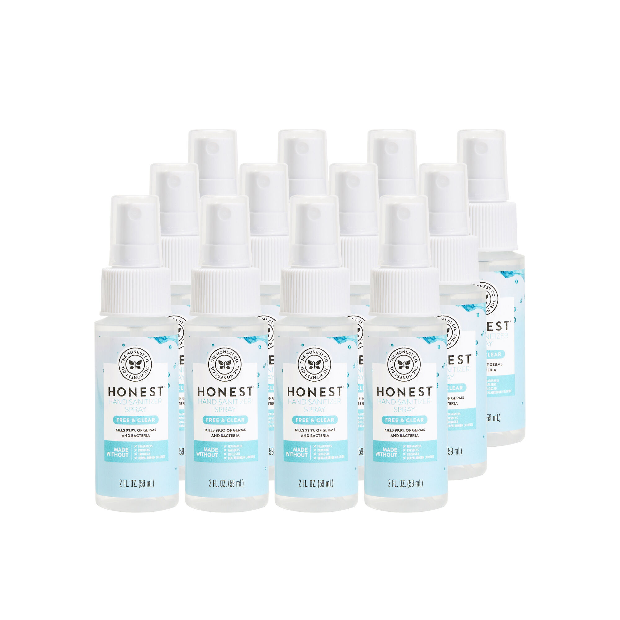 Hand Sanitizer Spray, Free + Clear, 12-Pack