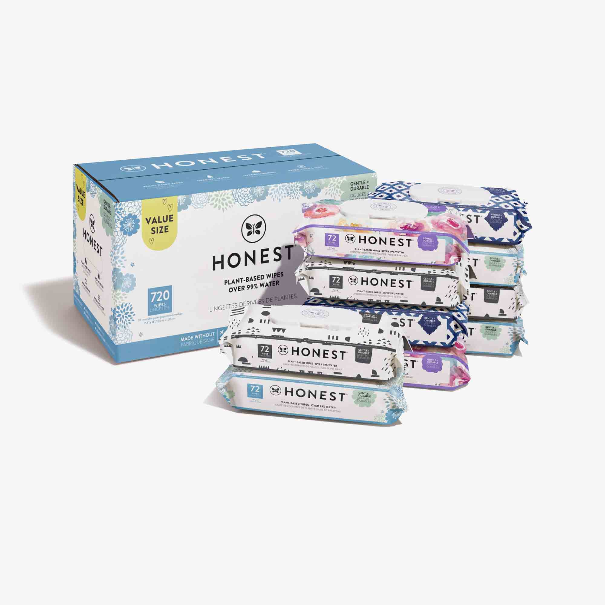 Honest Wipes Multi Print, 720 Count Wipes Honest
