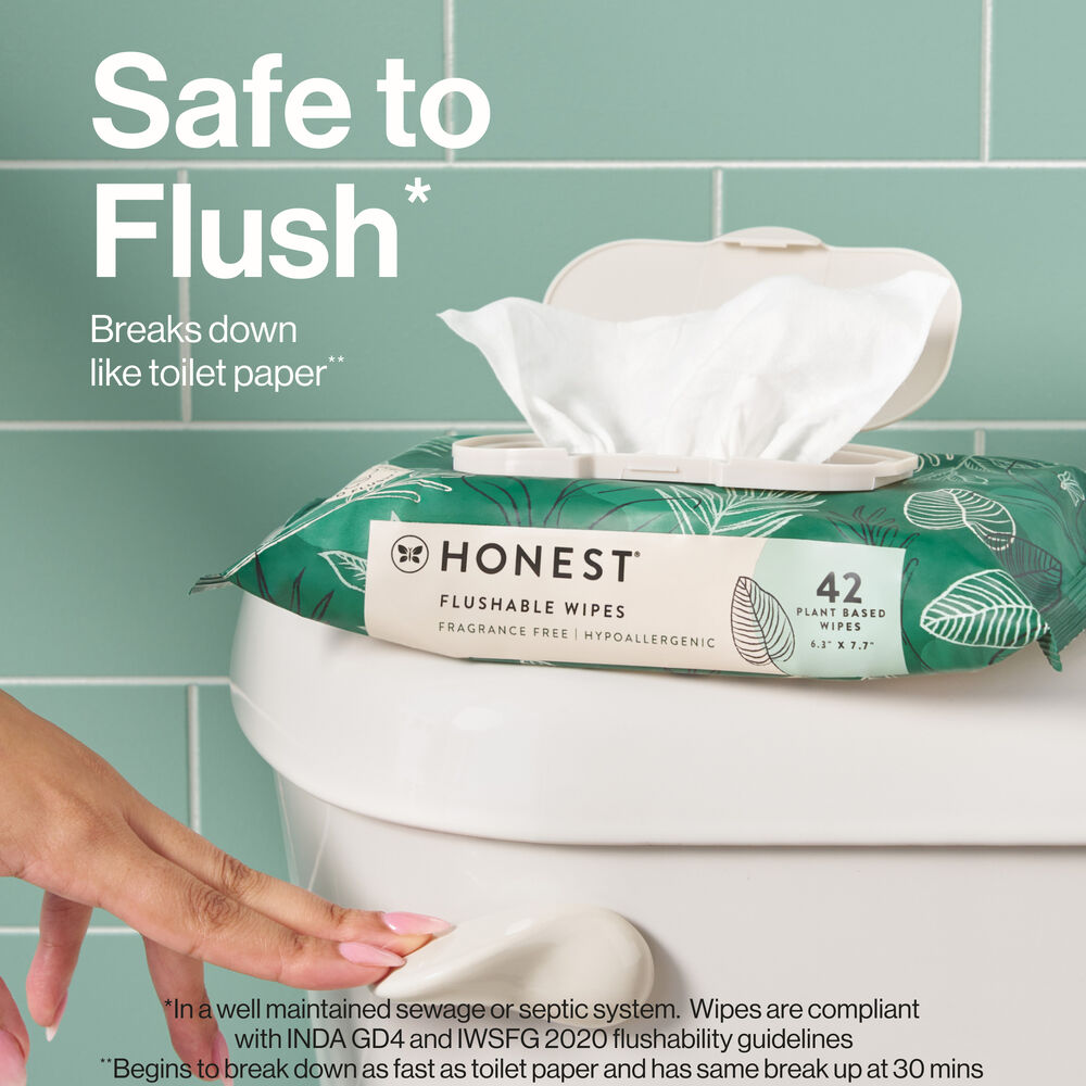 Flushable Wipes, Tropical Leaves, 336 Count