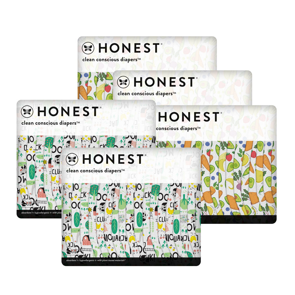 Clean Conscious Diaper Box, So Delish + Barnyard Babies, Size 6
