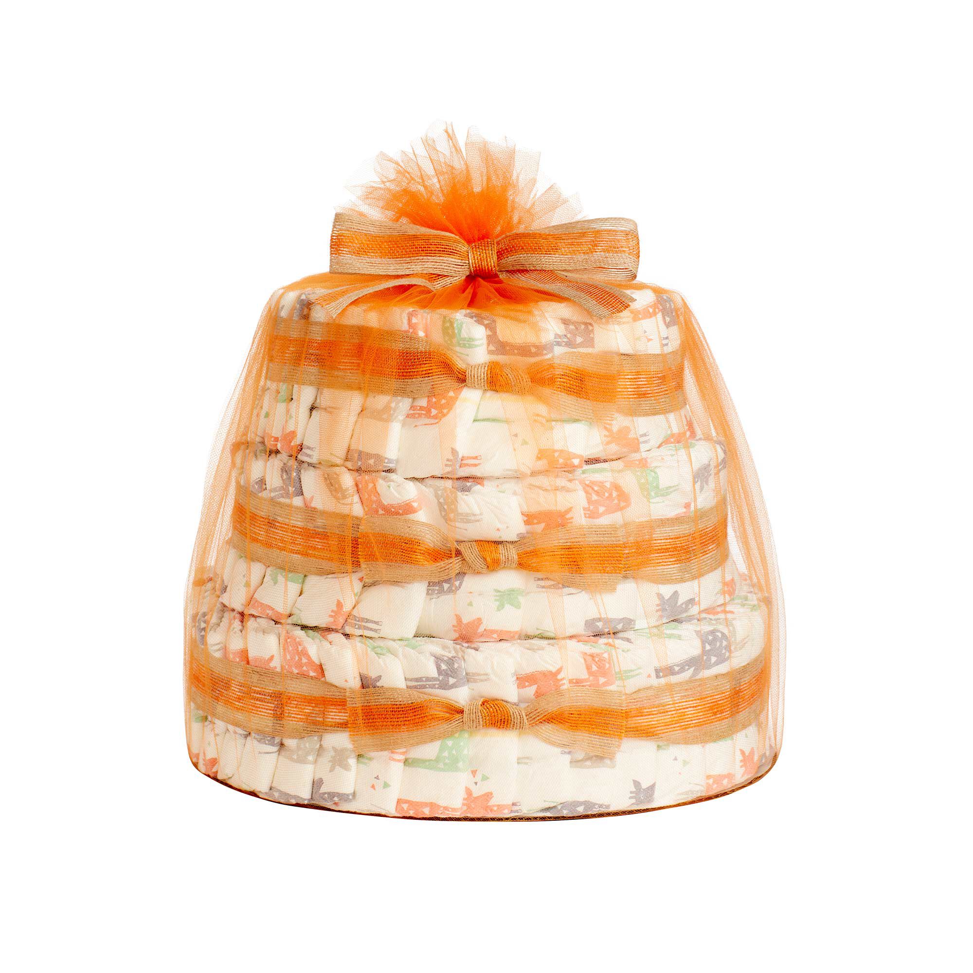 Diaper Cake, Multi-Colored Giraffes, Deluxe
