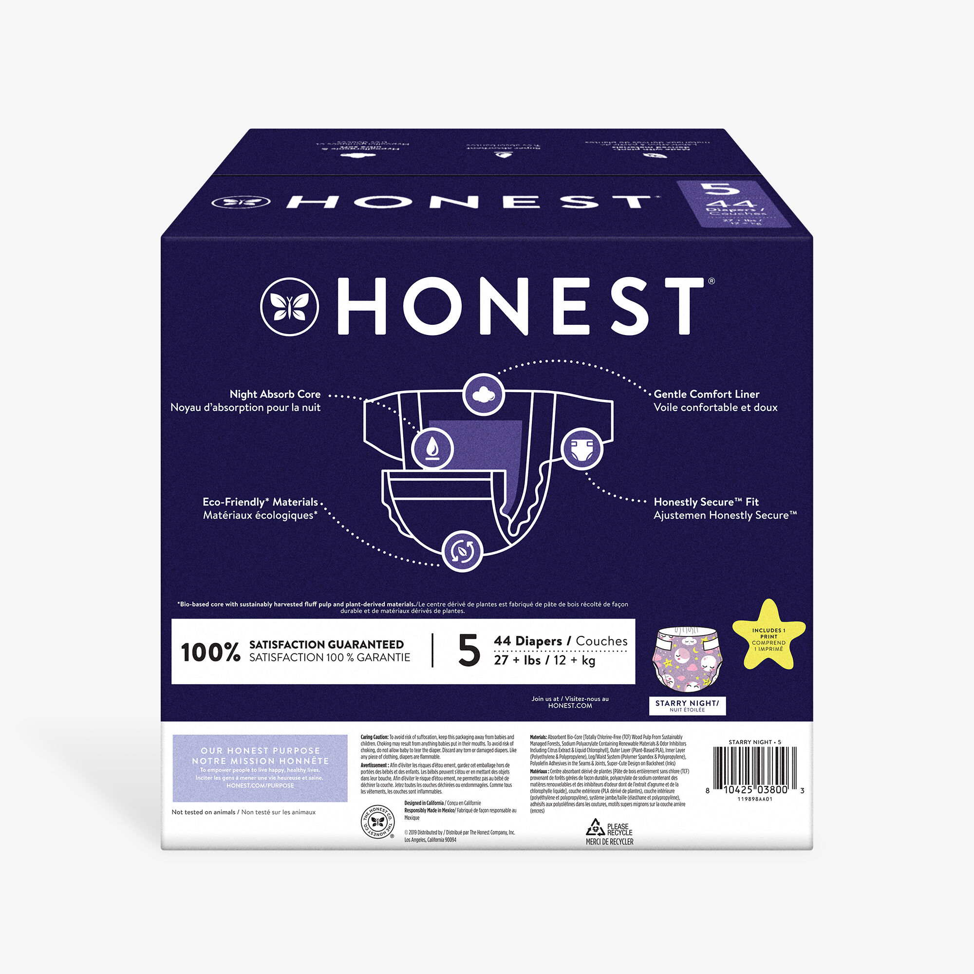 Overnight Diaper Box Night Time Baby Diapers Honest