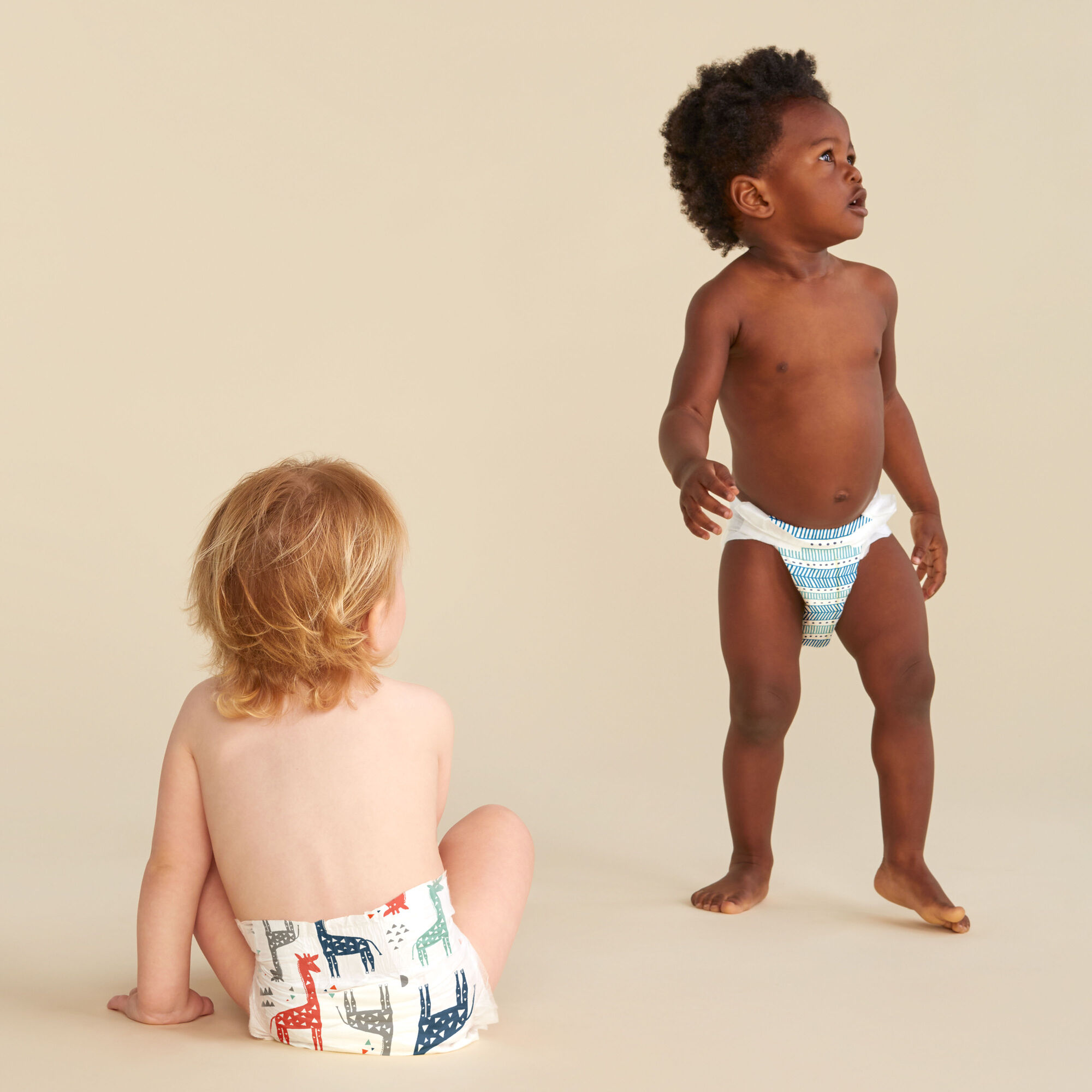 Clean Conscious Diaper Box, Dots + Dashes + Multi-Colored Giraffes, Size 1