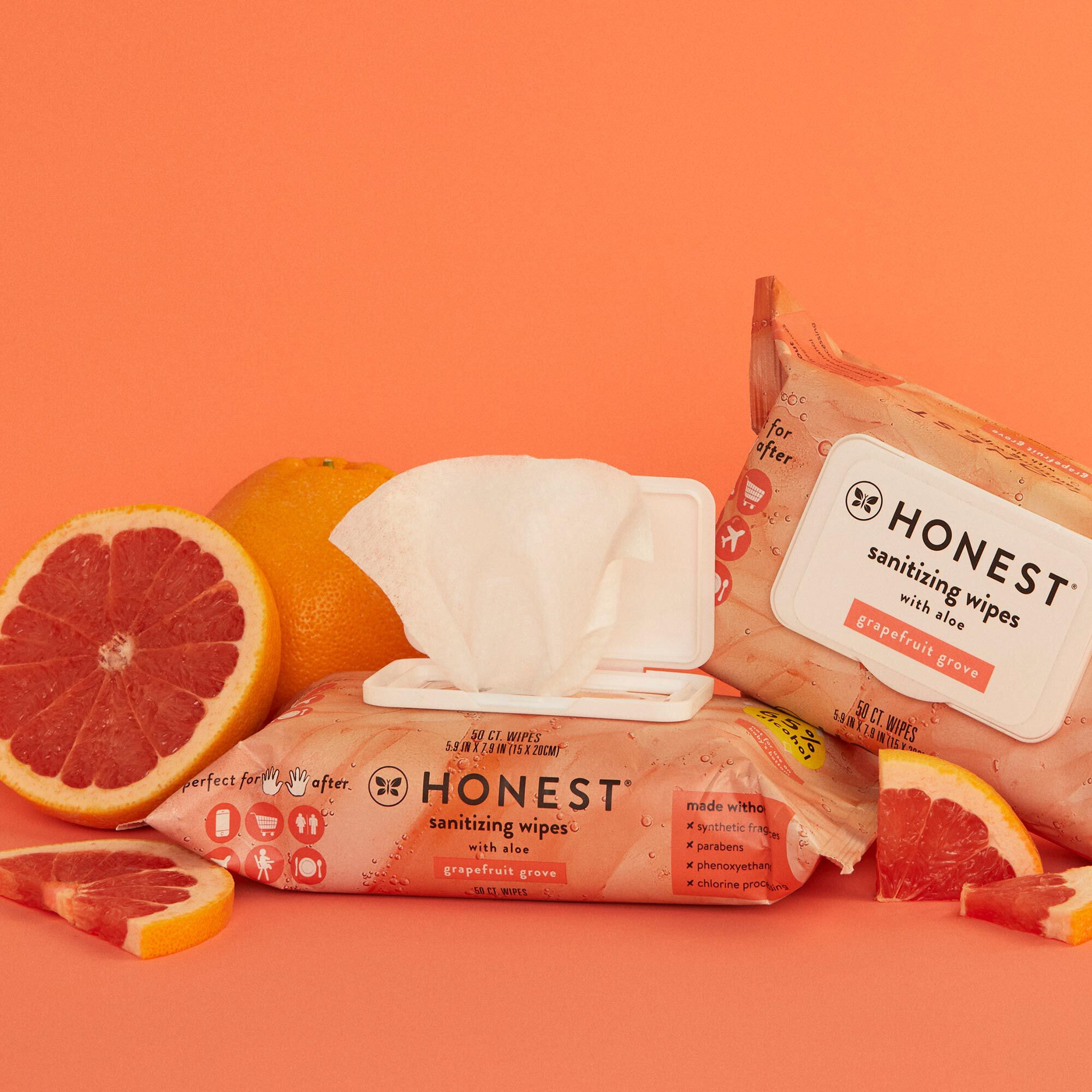 Sanitizing Alcohol Wipes, 50 Count, Grapefruit Grove