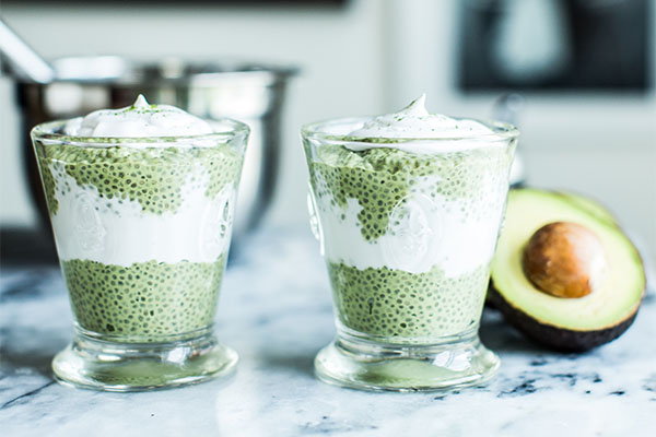 Matcha Avocado Chia Seed Pudding