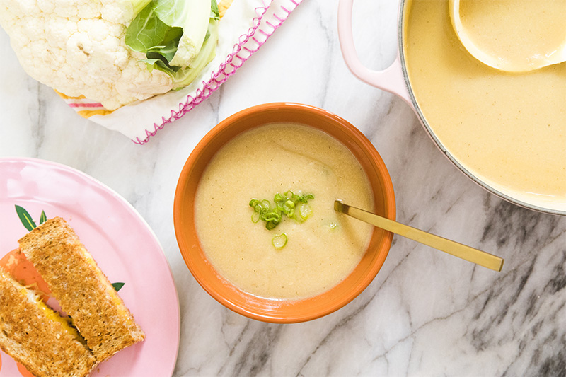 Super Simple Cauliflower Soup for National Soup Month