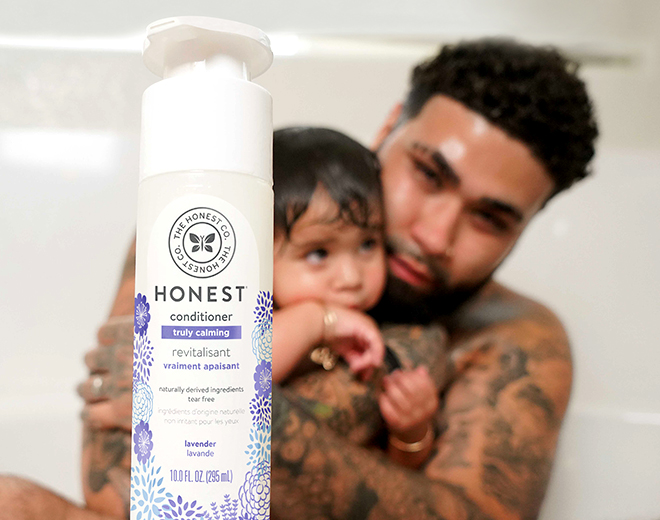 Baby in Bath with Honest Conditioner