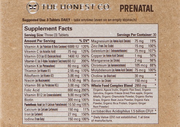 Honest prenatal label 600