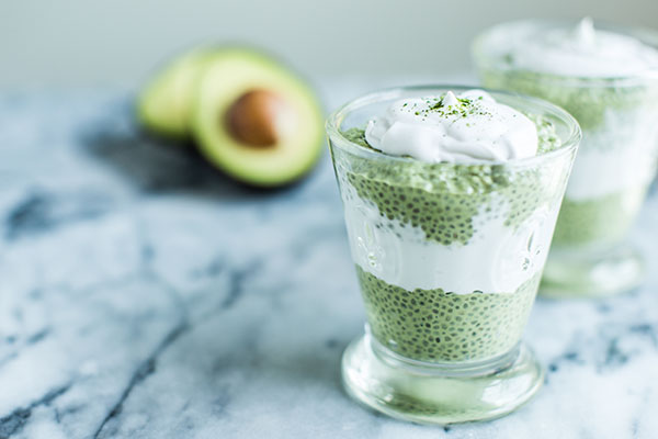 Matcha Avocado Chia Seed Pudding