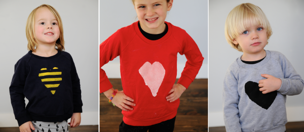 DIY Heart Sweatshirts for Kids