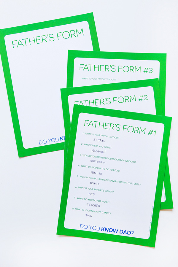 Father's Day DIY: Do You Know Dad?