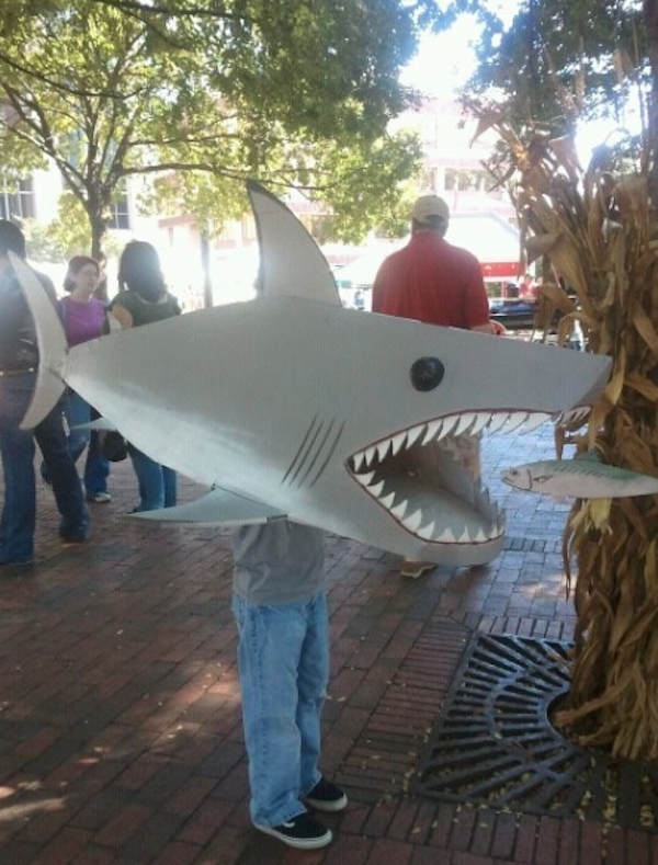 Cardboard Box Shark Costume by Kitchen Fun with My 3 Sons